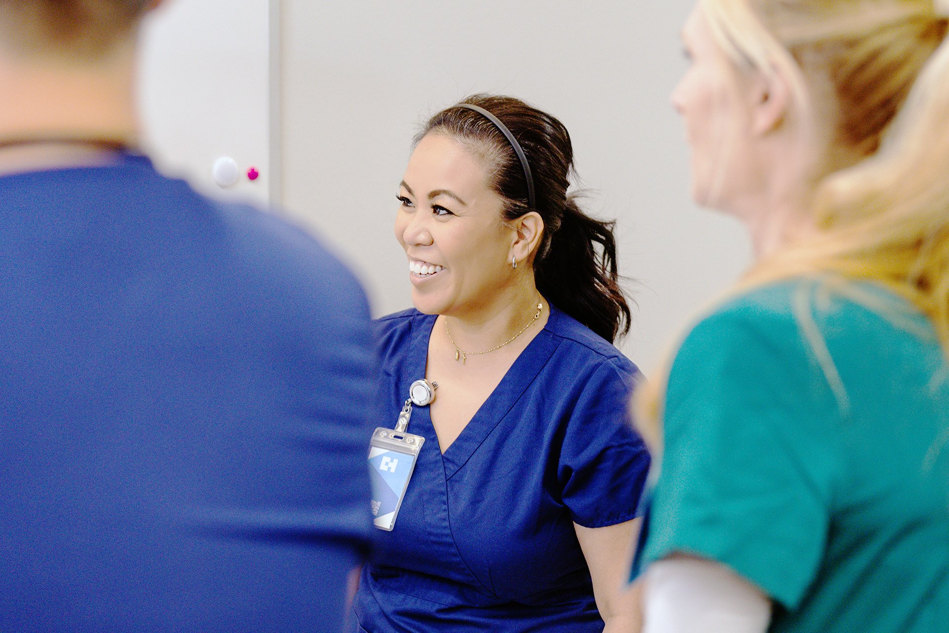 care workers in a team meeting